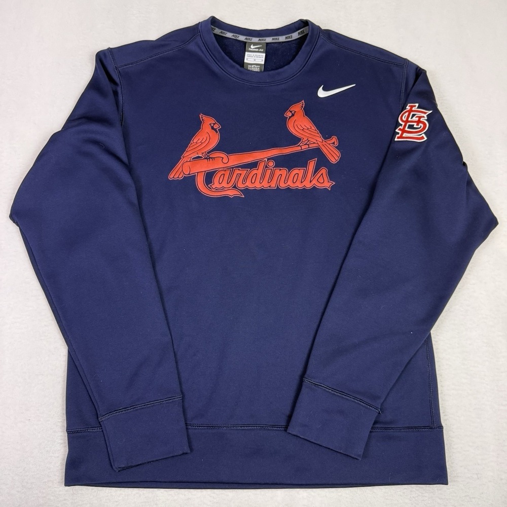 Nike‎ Therma-FIT St. Louis Cardinals Sweatshirt Men's Medium Navy Pullover MLB